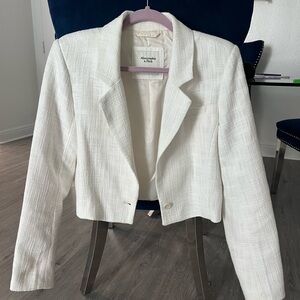 Abercrombie & Fitch Textured Cream Blazer